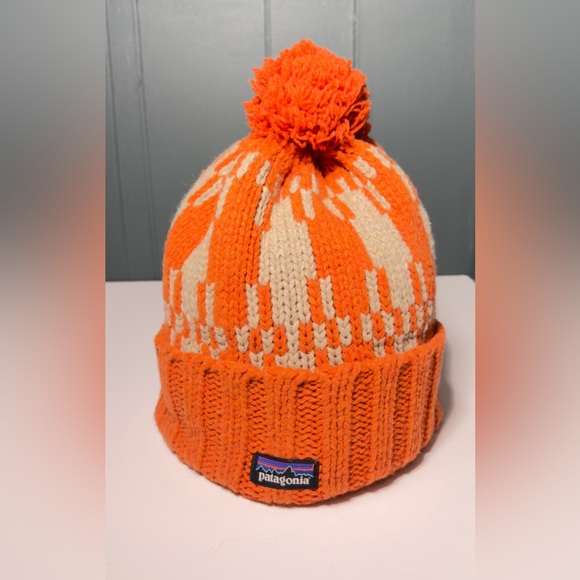Patagonia Other - Patagonia Kids' Vibrant Orange and Cream Beanie
